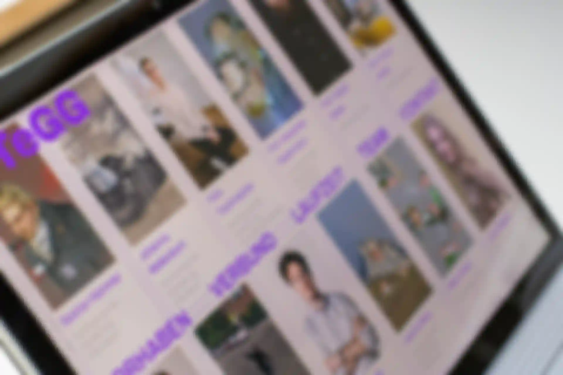 Nahaufnahme eines Laptops, auf dem die vorläufige KITeGG-Website geöffnet ist. Anzeige der Teamübersicht.