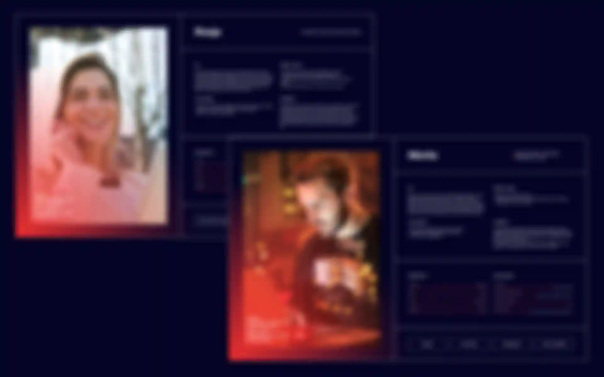 Zwei von vier User-Personas für die Echo Room-App.